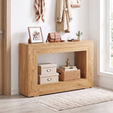 47" 2-Tier Farmhouse Console Table with Open Storage Shelf for Living Room