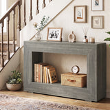 47" 2-Tier Farmhouse Console Table with Open Storage Shelf for Living Room
