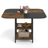 47.5 inch Modern Dining Table  Square Kitchen Table with Mix-colored Tabletop