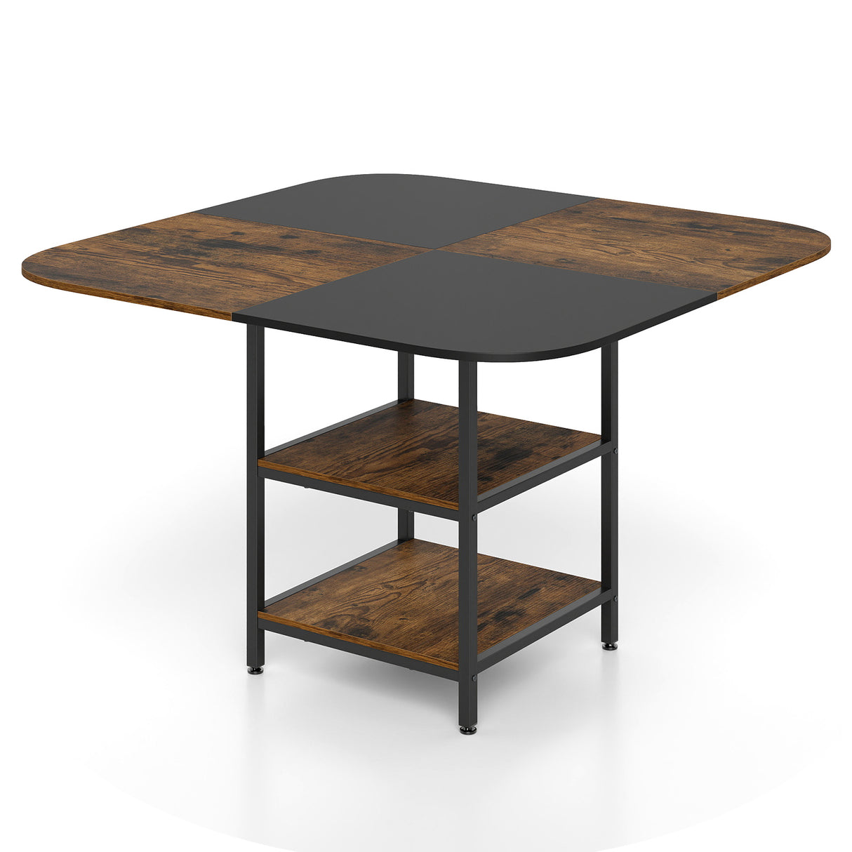 47.5 inch Modern Dining Table  Square Kitchen Table with Mix-colored Tabletop