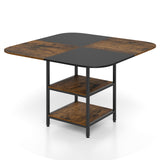 47.5 inch Modern Dining Table  Square Kitchen Table with Mix-colored Tabletop
