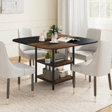 47.5 inch Modern Dining Table  Square Kitchen Table with Mix-colored Tabletop
