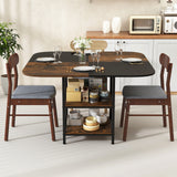 47.5 inch Modern Dining Table  Square Kitchen Table with Mix-colored Tabletop