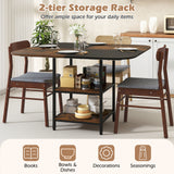 47.5 inch Modern Dining Table  Square Kitchen Table with Mix-colored Tabletop