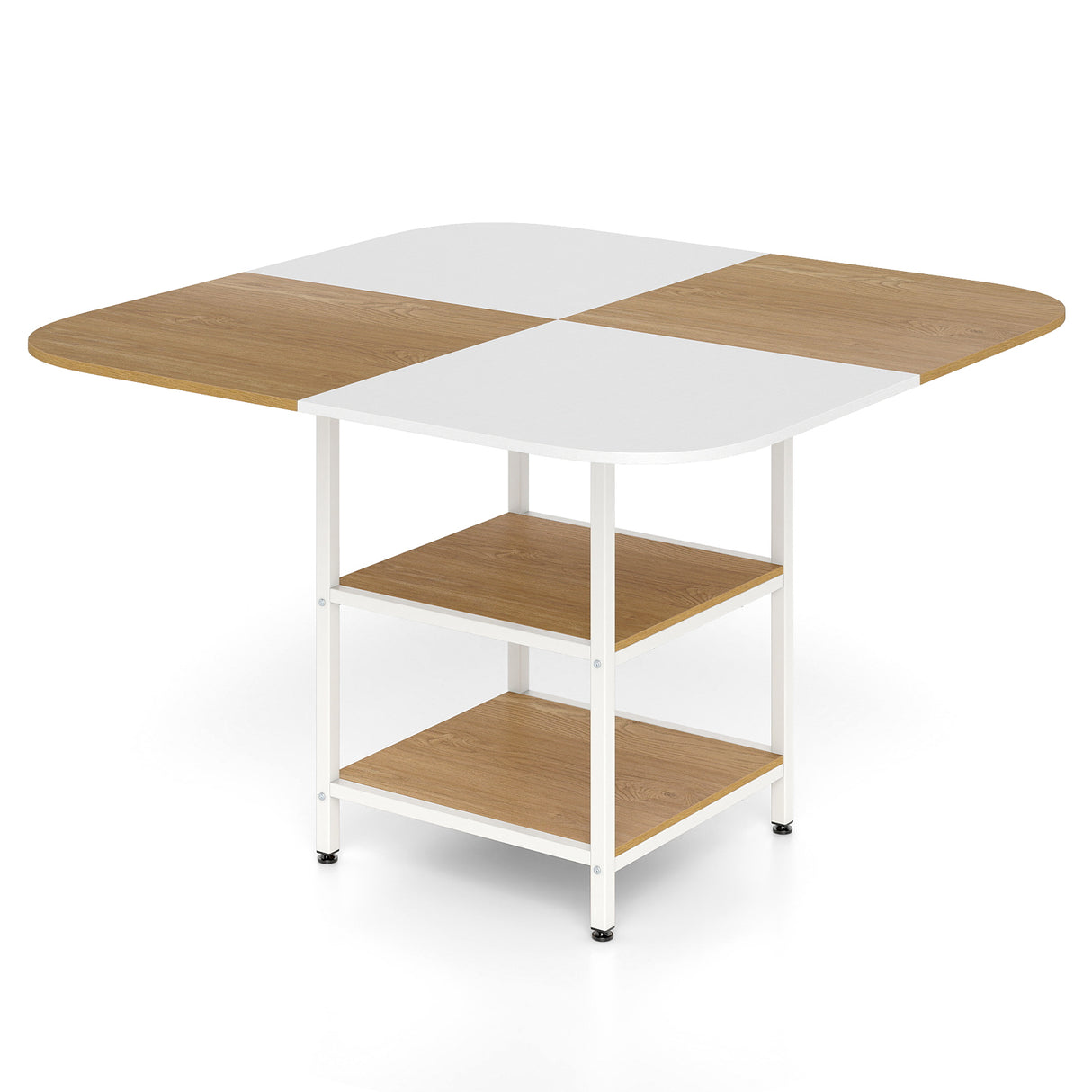 47.5 inch Modern Dining Table  Square Kitchen Table with Mix-colored Tabletop