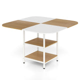 47.5 inch Modern Dining Table  Square Kitchen Table with Mix-colored Tabletop