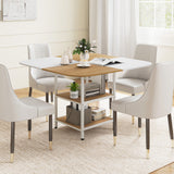 47.5 inch Modern Dining Table  Square Kitchen Table with Mix-colored Tabletop