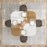 47.5 inch Modern Dining Table  Square Kitchen Table with Mix-colored Tabletop
