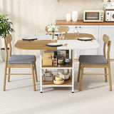 47.5 inch Modern Dining Table  Square Kitchen Table with Mix-colored Tabletop