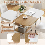 47.5 inch Modern Dining Table  Square Kitchen Table with Mix-colored Tabletop