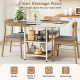 47.5 inch Modern Dining Table  Square Kitchen Table with Mix-colored Tabletop