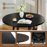 47 Inch Dining Table for 4-6 People Round Kitchen Table with Cross Base