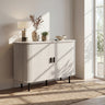 Fluted Sideboard Buffet Cabinet with Tambour Sliding Doors and Metal Legs