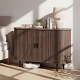 Fluted Sideboard Buffet Cabinet with Tambour Sliding Doors and Metal Legs