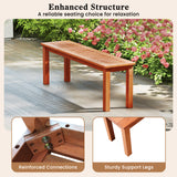 47 Inch Patio Wood Bench with Slatted Seat 2-Person