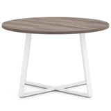 Round Dining Table with Stable X-shaped Base and Round Thickened Tabletop