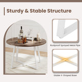 Round Dining Table with Stable X-shaped Base and Round Thickened Tabletop