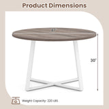 Round Dining Table with Stable X-shaped Base and Round Thickened Tabletop