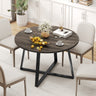 Round Dining Table with Stable X-shaped Base and Round Thickened Tabletop