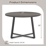 Round Dining Table with Stable X-shaped Base and Round Thickened Tabletop