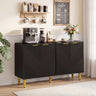 47" Sideboard Buffet Cabinet with 4 Chevron Fluted Doors & Anti-Toppling Devices for Kitchen