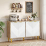 47" Sideboard Buffet Cabinet with 4 Chevron Fluted Doors & Anti-Toppling Devices for Kitchen