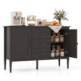 47" Vintage Buffet Cabinet with 3 Drawers 2 Cabinets and Adjustable Shelves for Dining Room