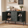 47" Vintage Buffet Cabinet with 3 Drawers 2 Cabinets and Adjustable Shelves for Dining Room