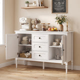 47" Vintage Buffet Cabinet with 3 Drawers 2 Cabinets and Adjustable Shelves for Dining Room