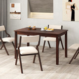 48-Inch Wooden Dining Table for 4 People Rectangular Kitchen Table with Rubber Wood Legs