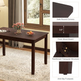 48-Inch Wooden Dining Table for 4 People Rectangular Kitchen Table with Rubber Wood Legs