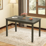 48-Inch Wooden Dining Table for 4 People Rectangular Kitchen Table with Rubber Wood Legs