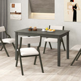 48-Inch Wooden Dining Table for 4 People Rectangular Kitchen Table with Rubber Wood Legs