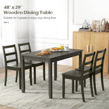 48-Inch Wooden Dining Table for 4 People Rectangular Kitchen Table with Rubber Wood Legs