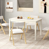 48-Inch Wooden Dining Table for 4 People Rectangular Kitchen Table with Rubber Wood Legs
