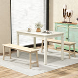 48-Inch Wooden Dining Table for 4 People Rectangular Kitchen Table with Rubber Wood Legs