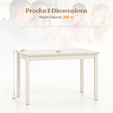 48-Inch Wooden Dining Table for 4 People Rectangular Kitchen Table with Rubber Wood Legs