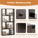 48 Inch 4-Tier Geometric Bookshelf with 8 Cubes for Living Room Bedroom
