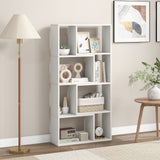 48 Inch 4-Tier Geometric Bookshelf with 8 Cubes for Living Room Bedroom
