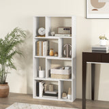 48 Inch 4-Tier Geometric Bookshelf with 8 Cubes for Living Room Bedroom