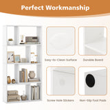 48 Inch 4-Tier Geometric Bookshelf with 8 Cubes for Living Room Bedroom