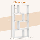48 Inch 4-Tier Geometric Bookshelf with 8 Cubes for Living Room Bedroom
