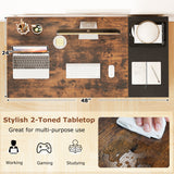 Computer Desk with 2 Fabric Drawers Industrial Home Office Desk