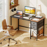 Computer Desk with 2 Fabric Drawers Industrial Home Office Desk