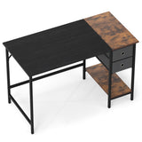 Computer Desk with 2 Fabric Drawers Industrial Home Office Desk