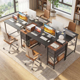 Computer Desk with 2 Fabric Drawers Industrial Home Office Desk