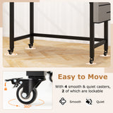 48 Inch Rolling Computer Desk with Heavy-duty Metal Frame for Home and Office