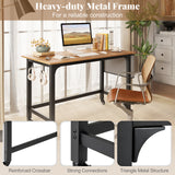 48 Inch Rolling Computer Desk with Heavy-duty Metal Frame for Home and Office