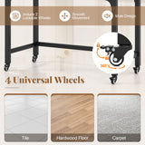 48 Inch Rolling Computer Desk with Heavy-duty Metal Frame for Home and Office
