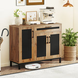 48 Inch Sideboard Buffet Cabinet with Drawer and Metal Legs-Natural